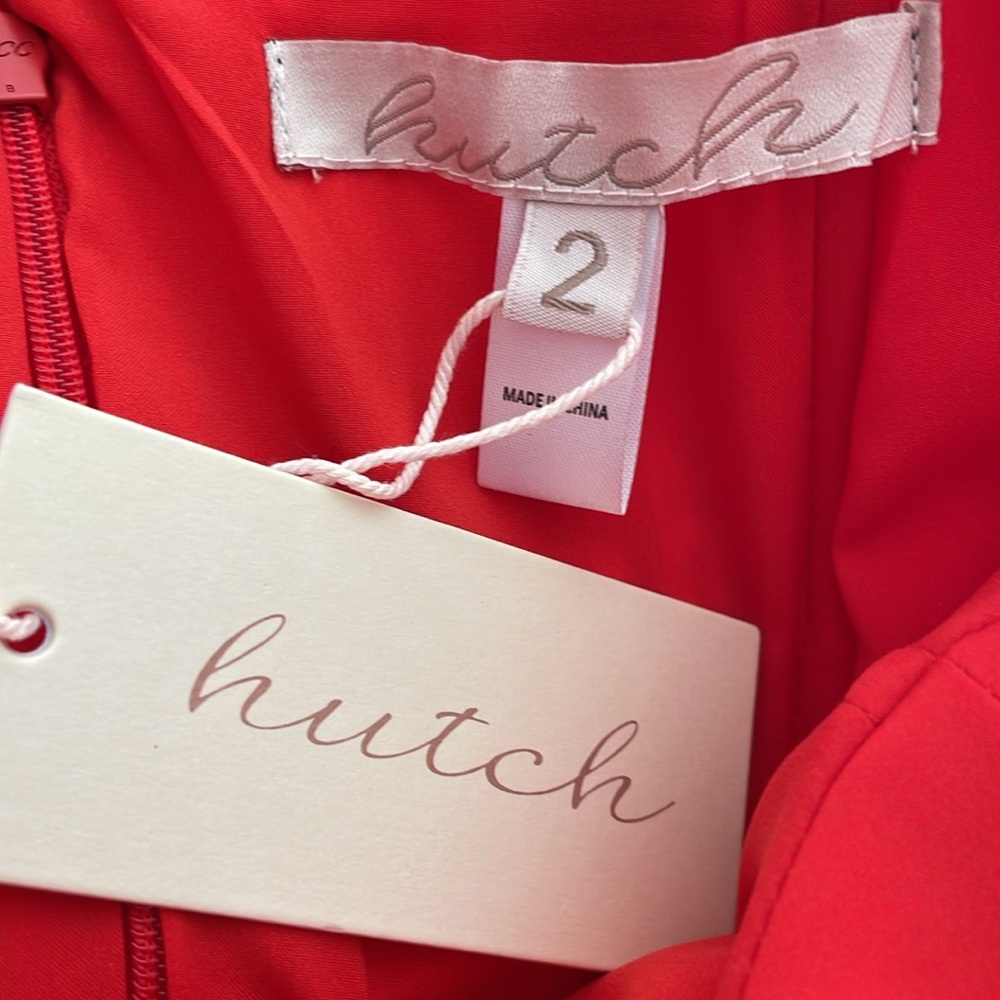 Hutch Red Pleated Midi Dress - Picture 4 of 10